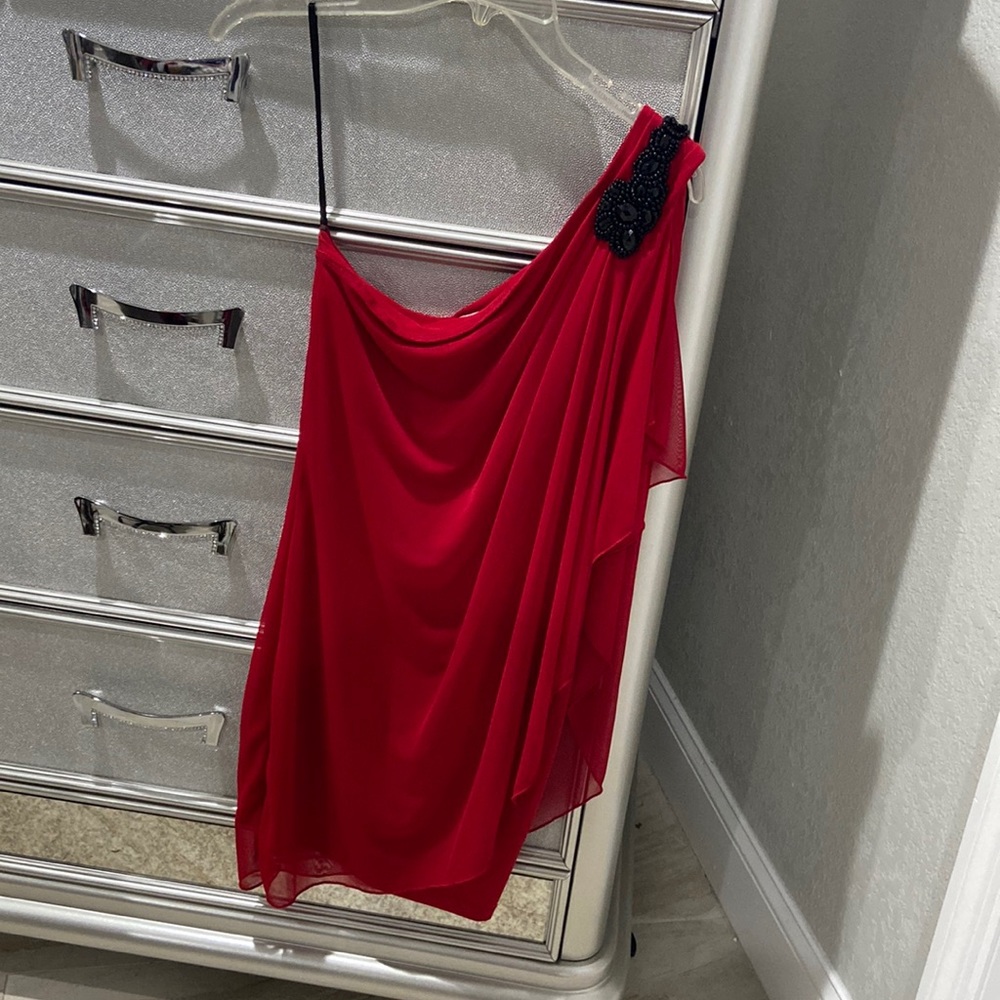 Silk one shoulder dress